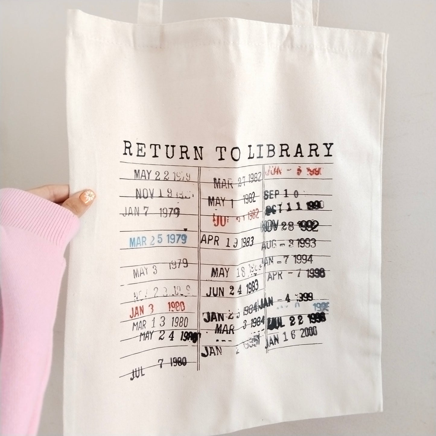 Bolsa de tela préstamo de libros