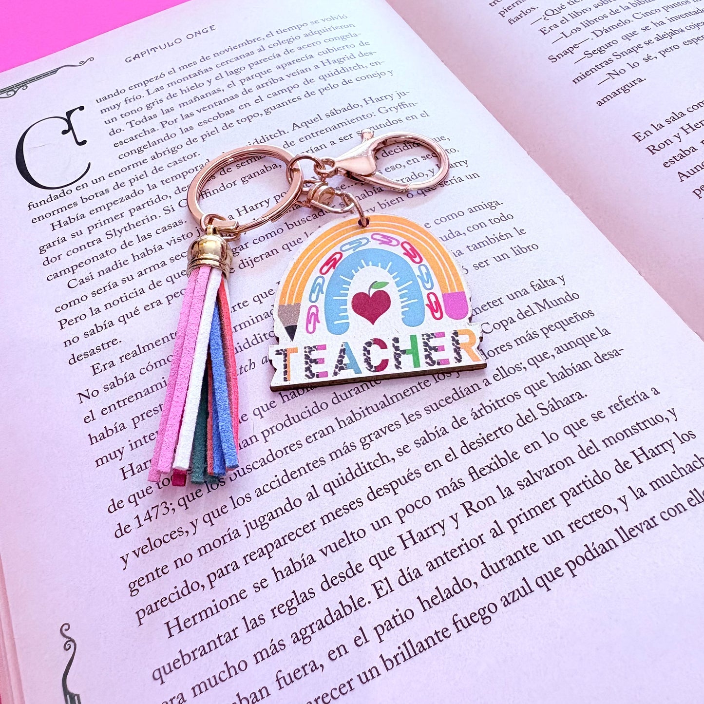 Llavero de madera teacher