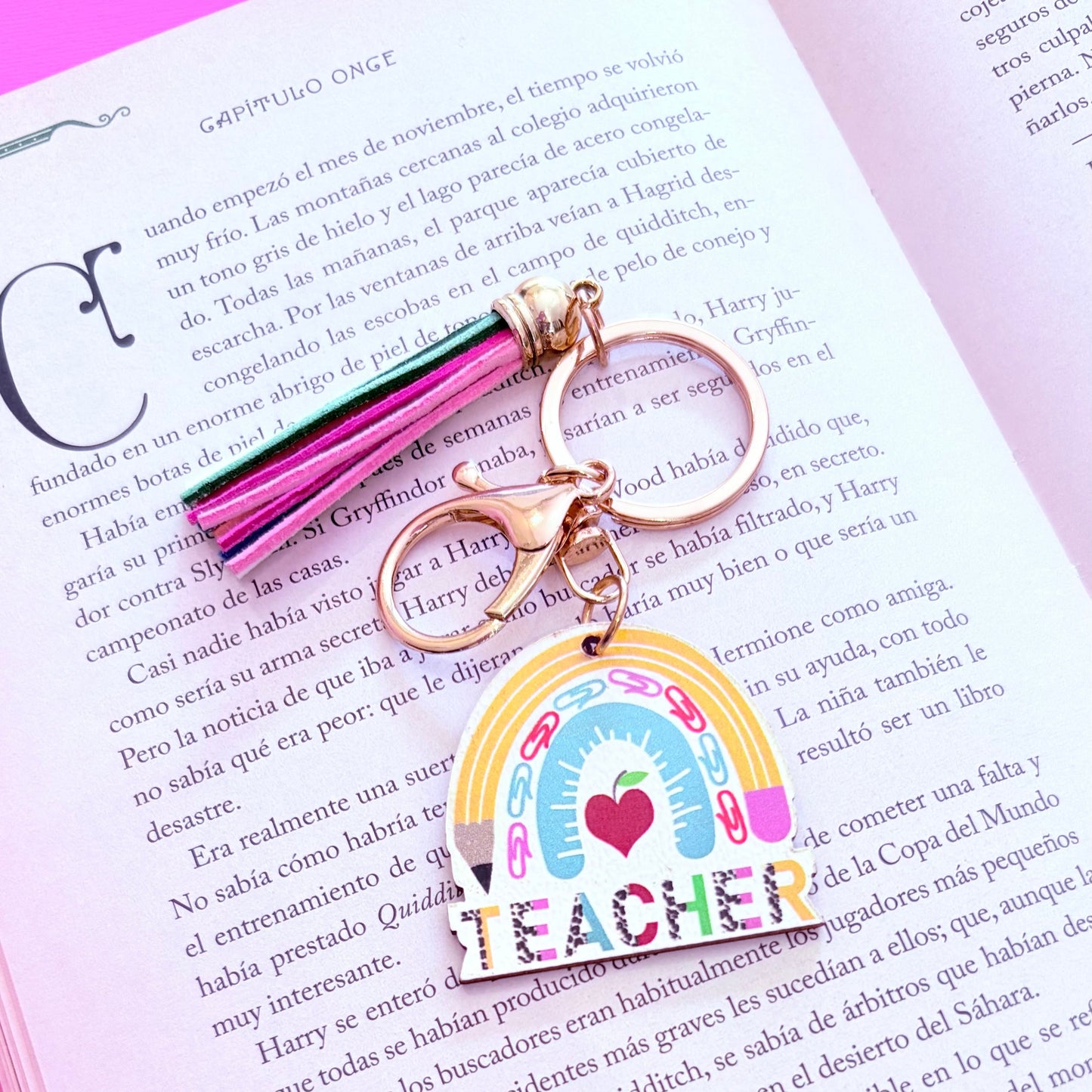 Llavero de madera teacher