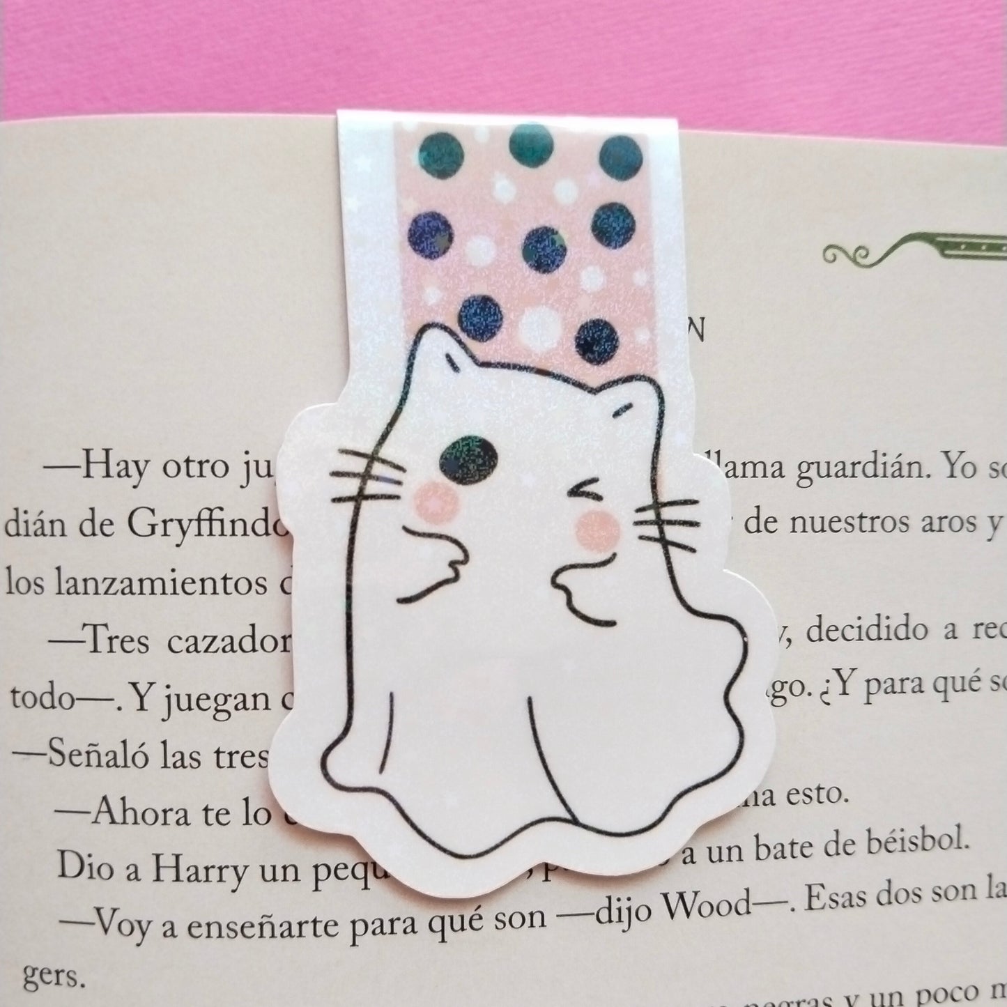 marcapáginas magnético gato encantado