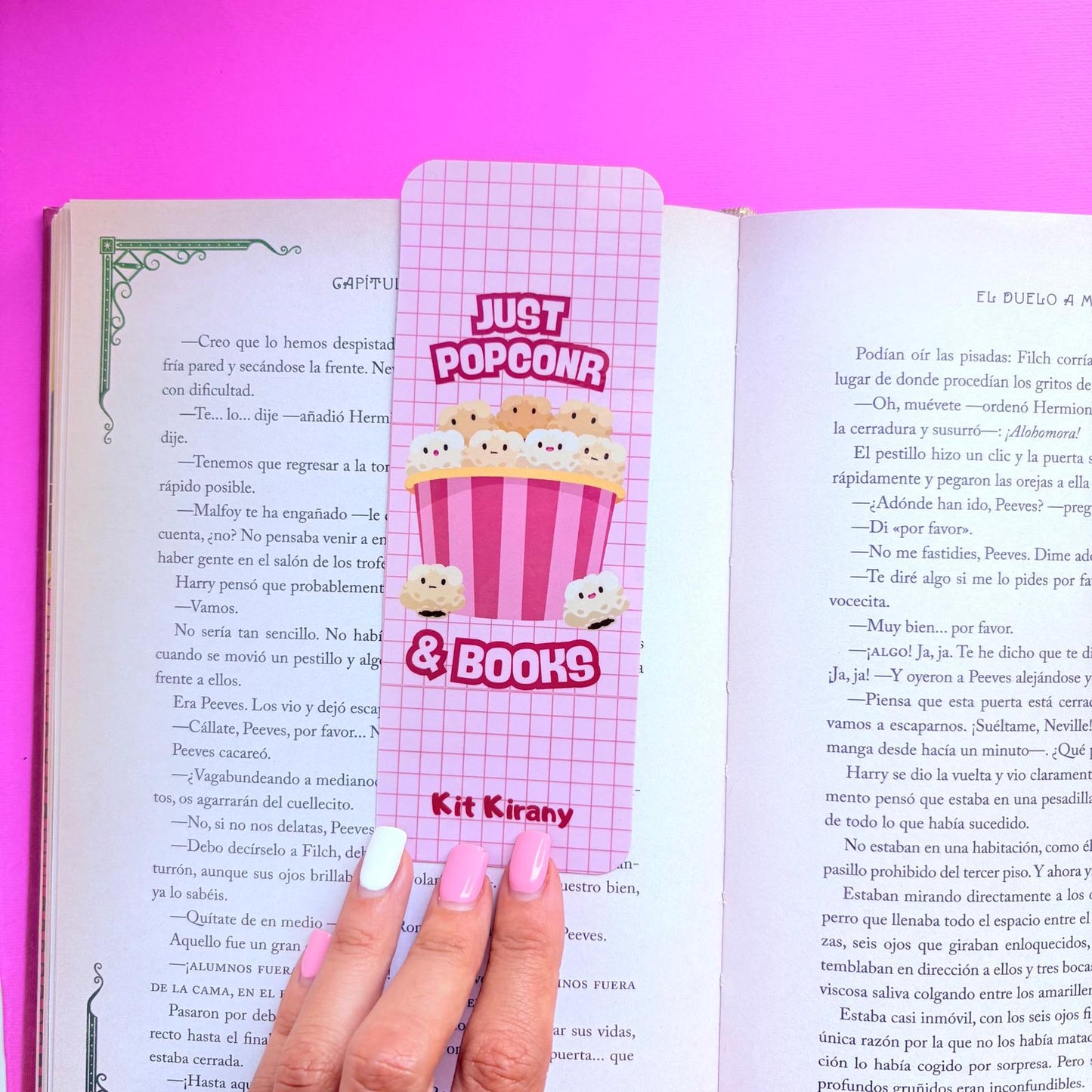 Marcapáginas Just popcorn and books