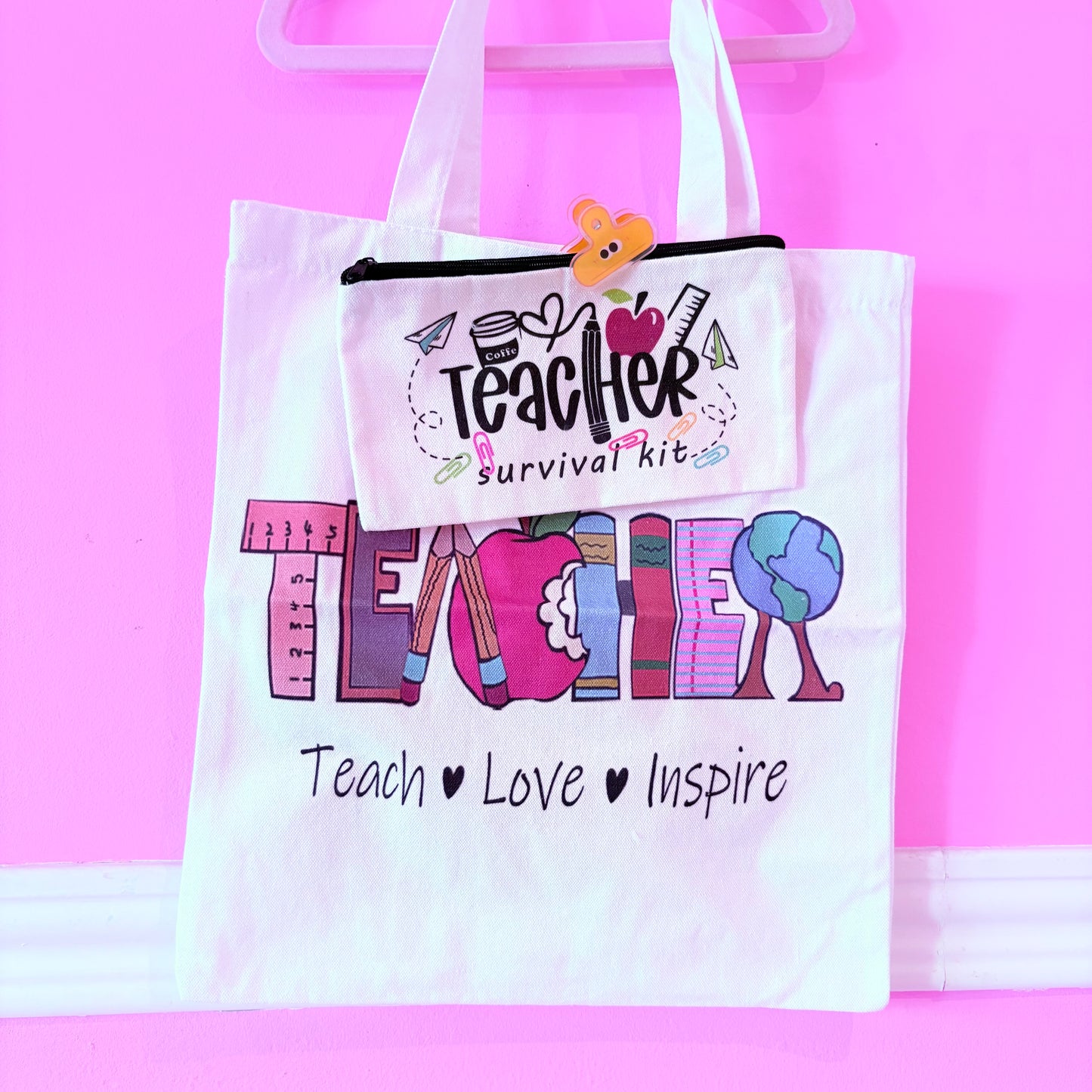 Mini bolsa de tela teacher