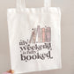 Bolsa de tela entre libros