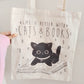 Bolsa de tela gatos y libros