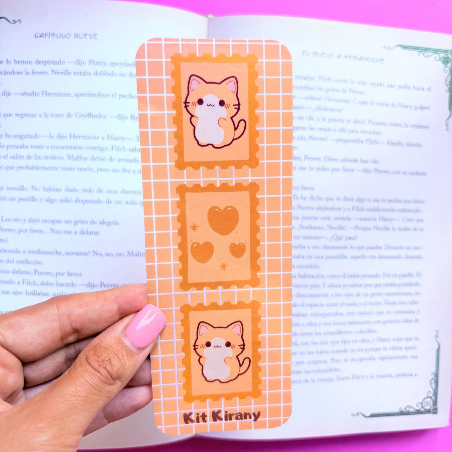Marcapáginas Kawaii Gatito anaranjado