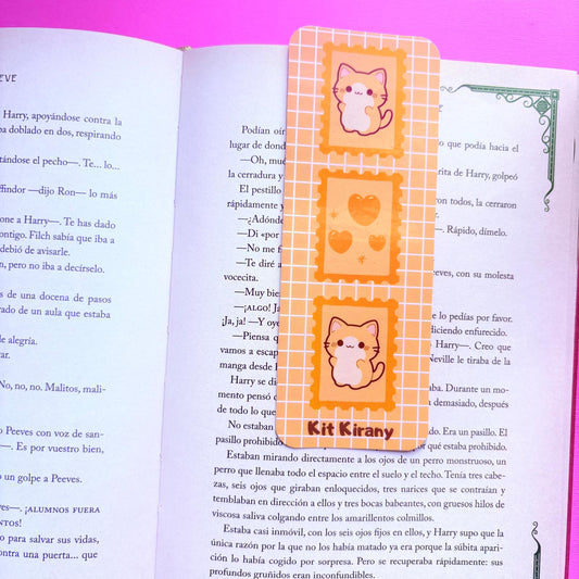 Marcapáginas Kawaii Gatito anaranjado