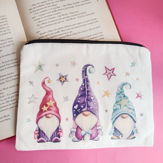 Mini bolsa de tela Gnomos felices