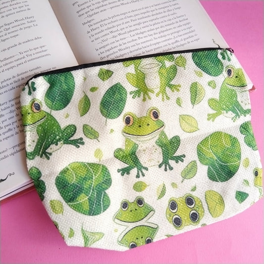Mini bolsa de tela ranas de primavera
