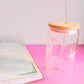 Vaso de cristal lazos rositas