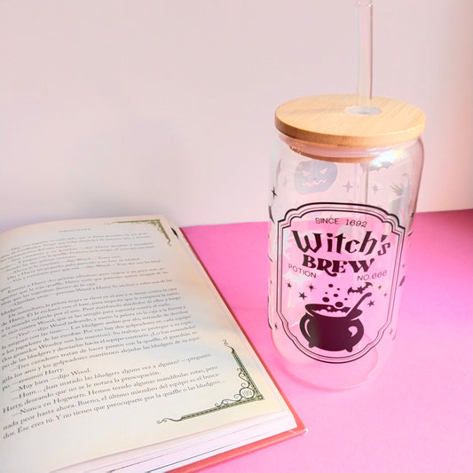 Vaso de cristal poción de bruja