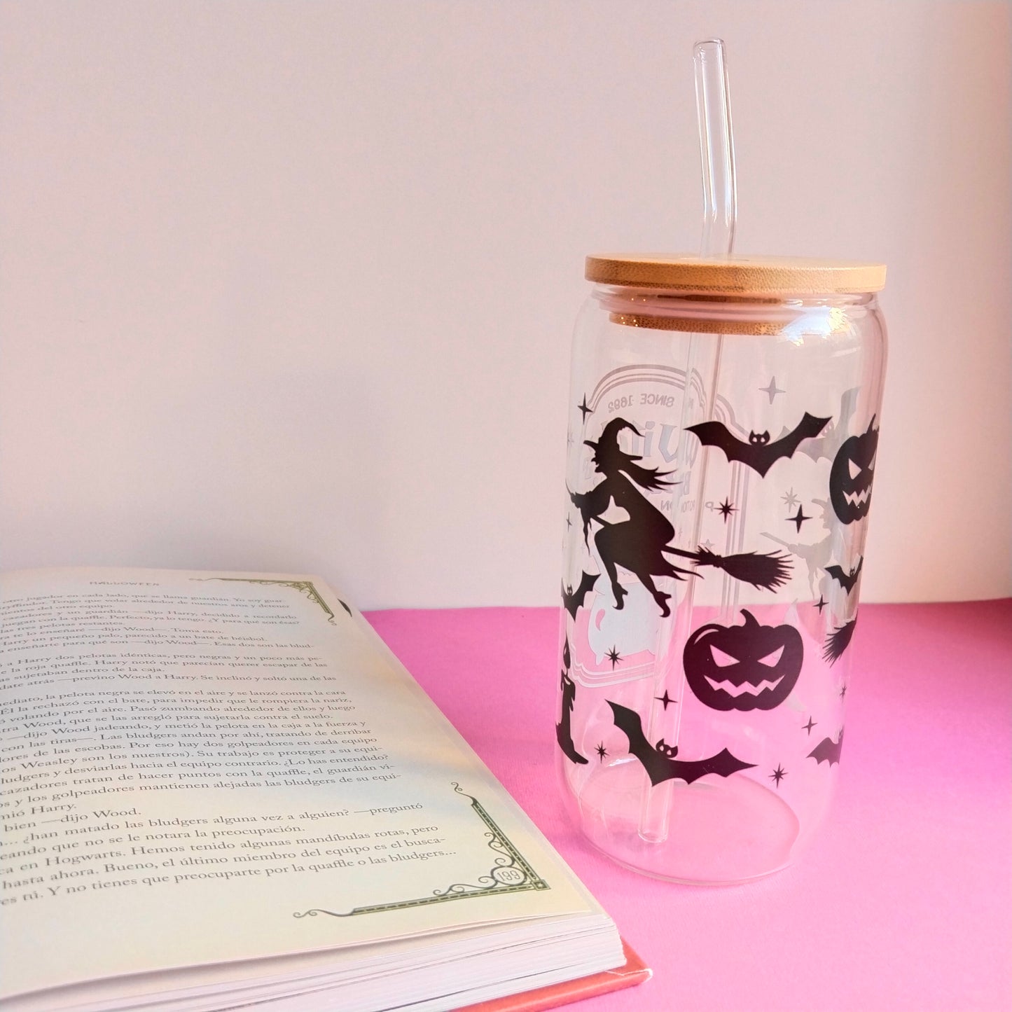 Vaso de cristal poción de bruja