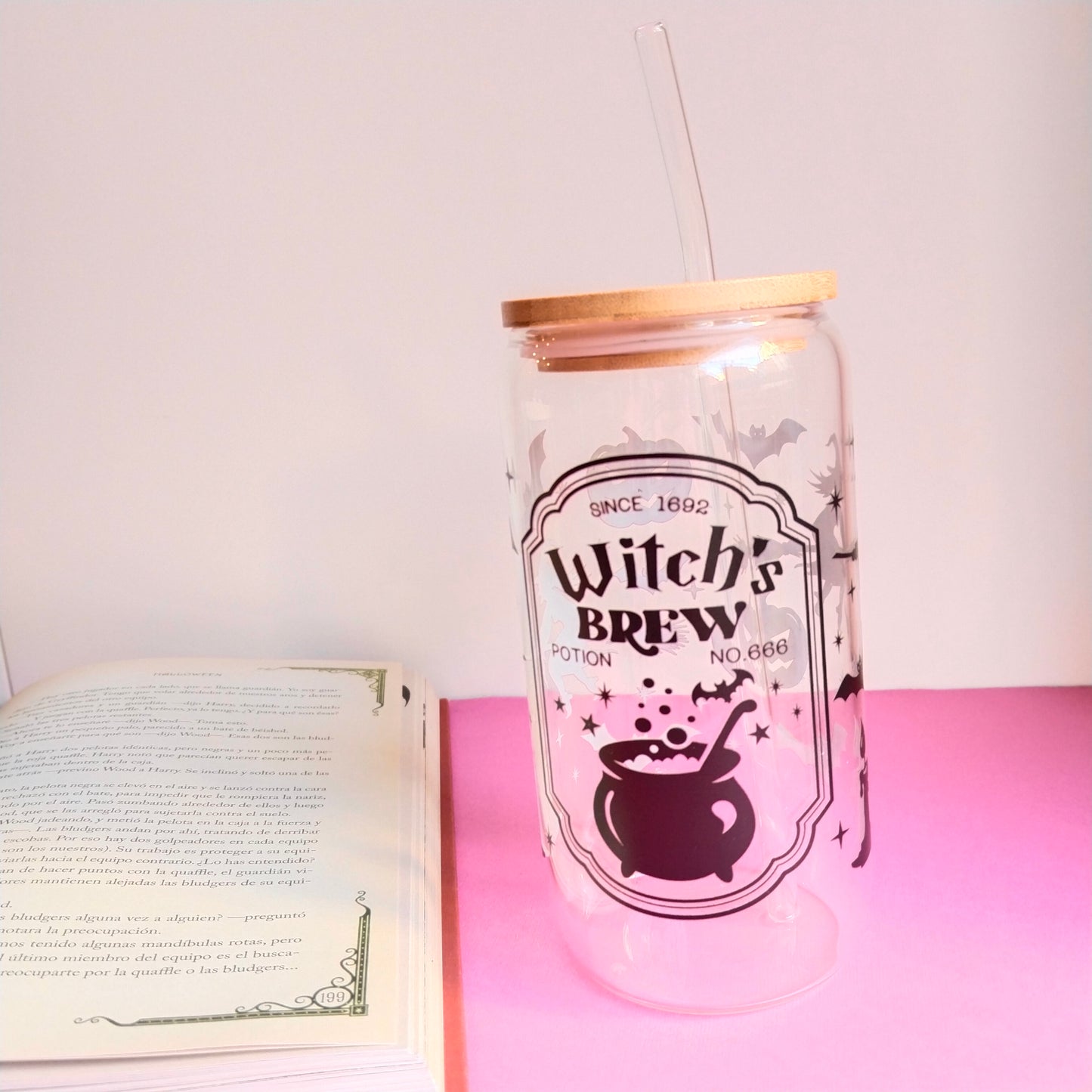 Vaso de cristal poción de bruja