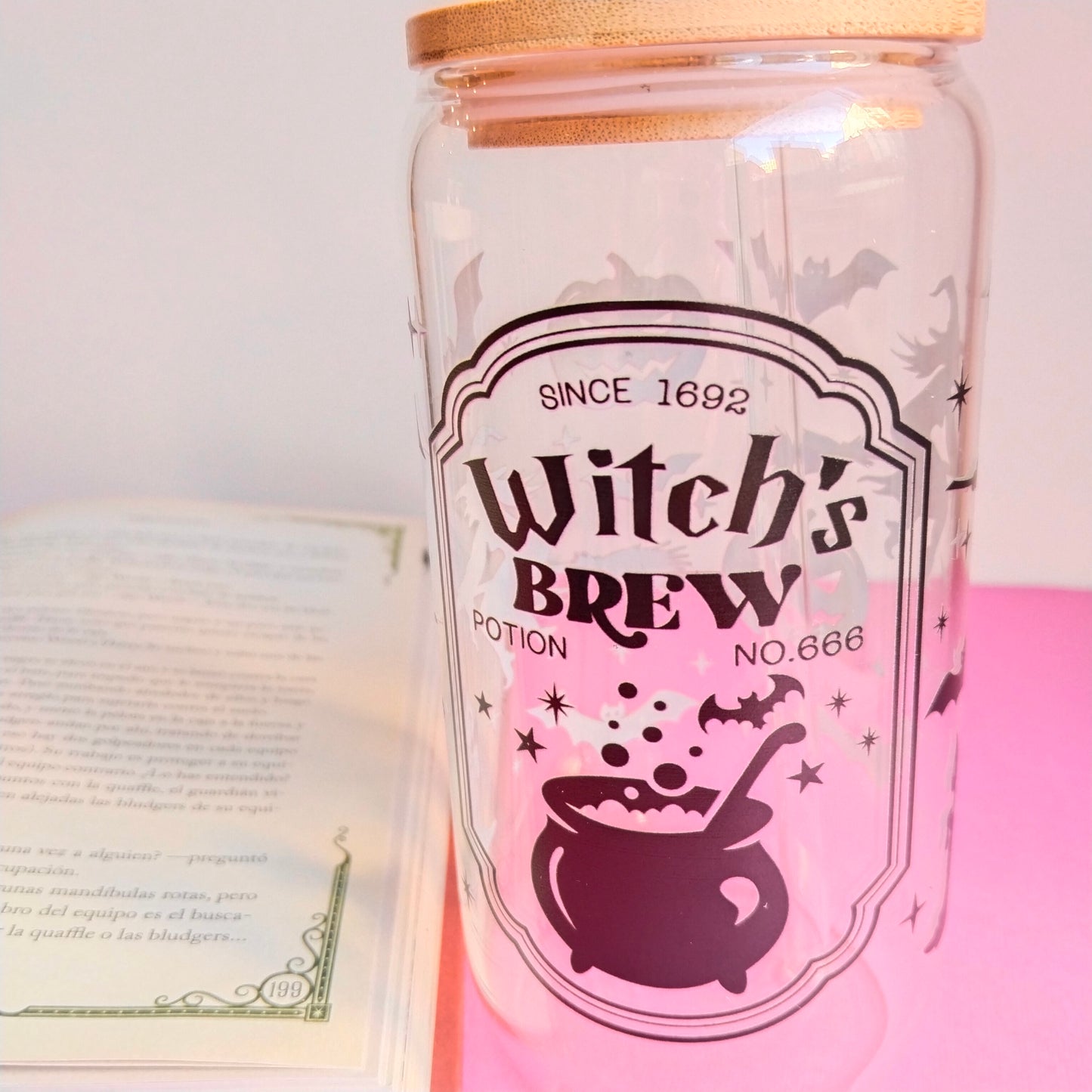 Vaso de cristal poción de bruja