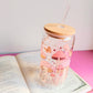 Vaso de cristal setas rositas