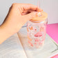 Vaso de cristal setas rositas