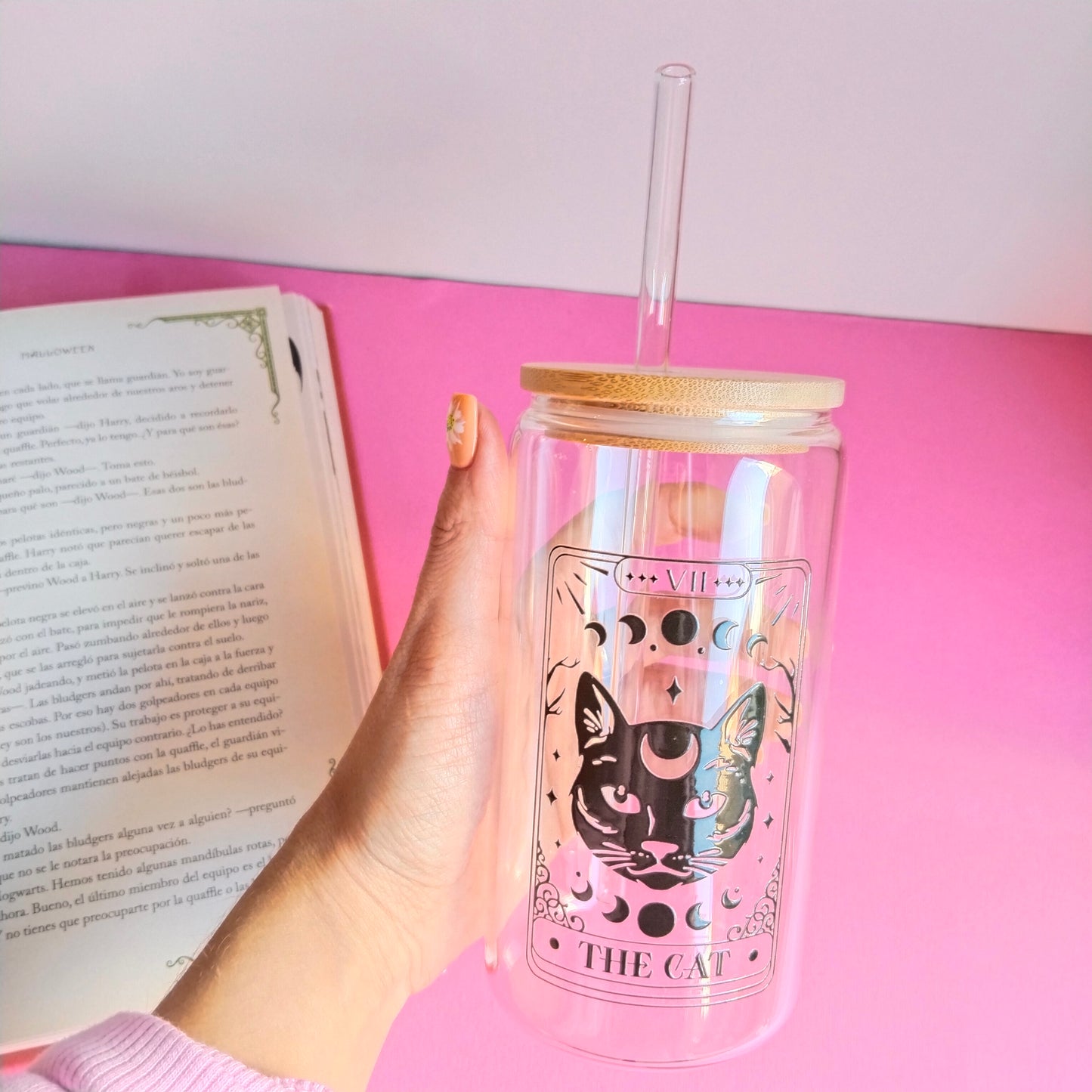 Vaso de cristal tarot the cat