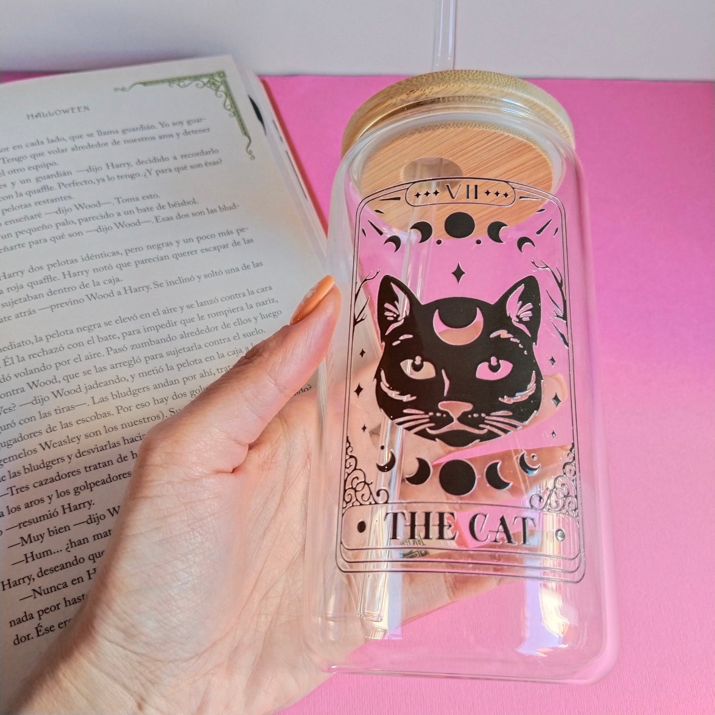 Vaso de cristal tarot the cat
