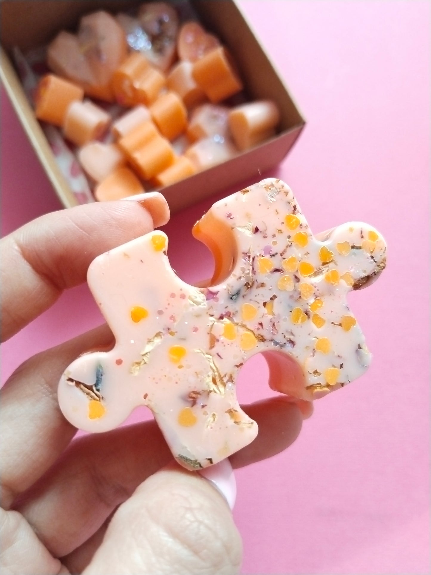 Wax melts: Puzzle romántico de Canela, Naranja y Rosas