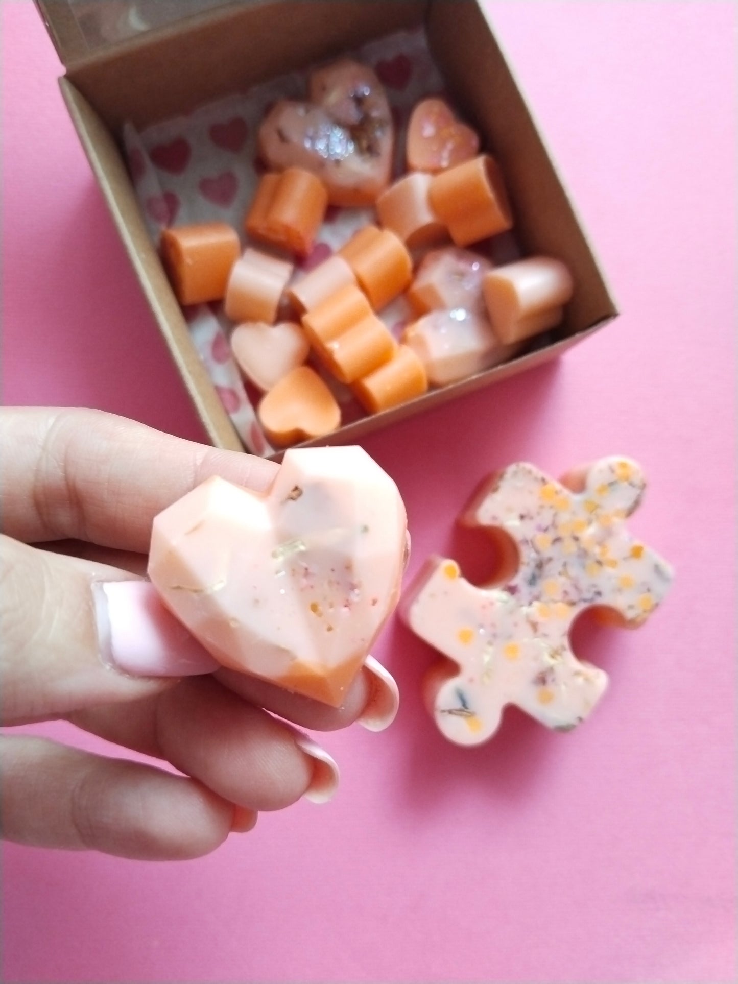 Wax melts: Puzzle romántico de Canela, Naranja y Rosas