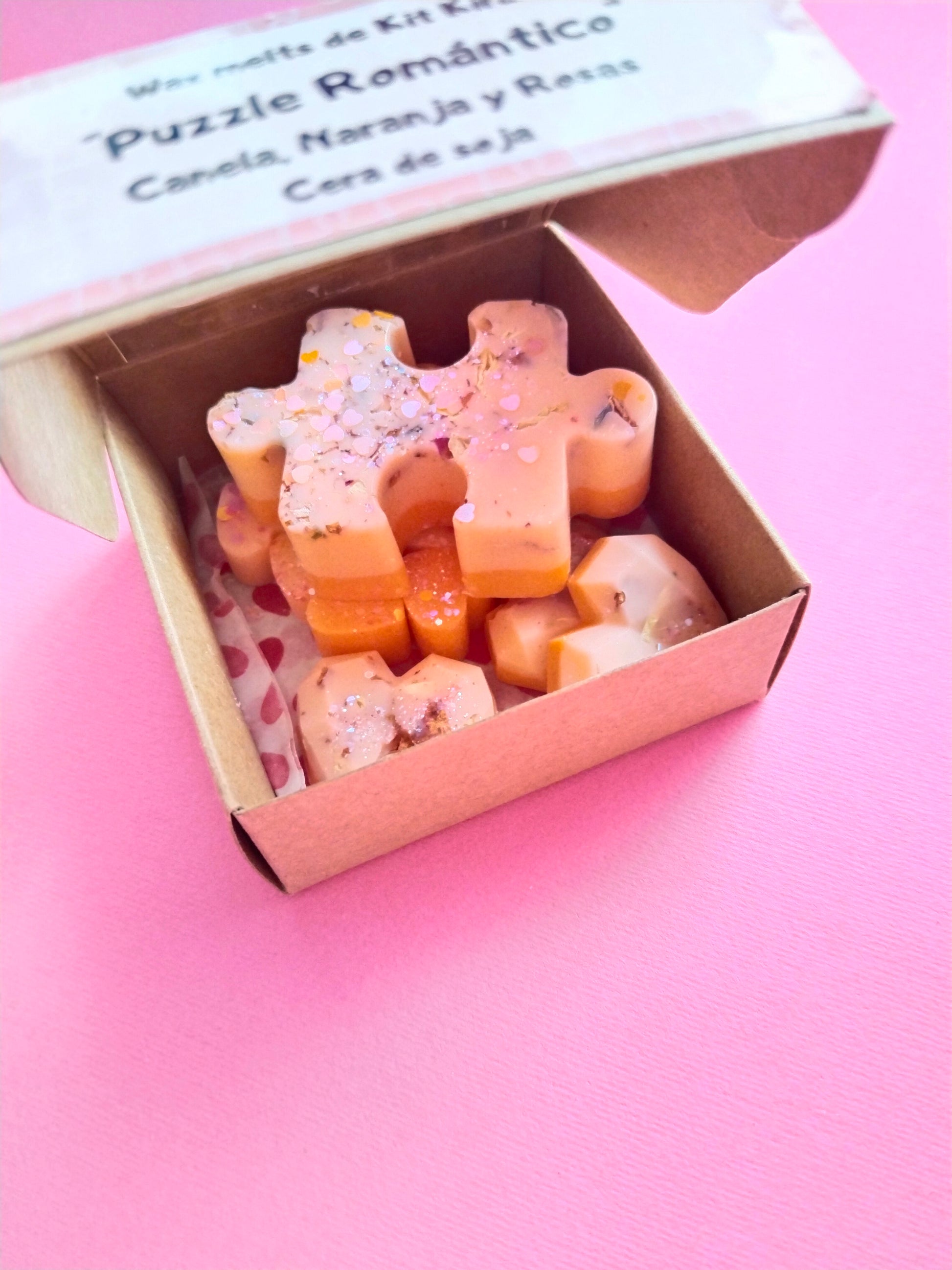 Wax melts: Puzzle romántico de Canela, Naranja y Rosas