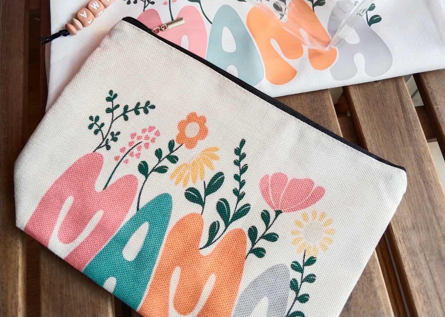 Mini bolsa de tela mamá floral