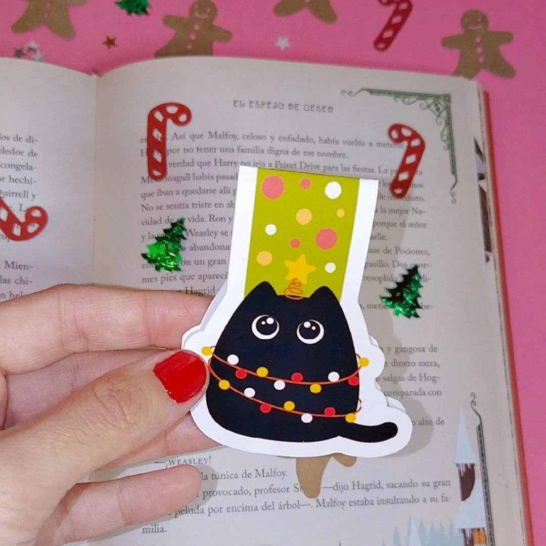 marcapaginas magnetico kit kirany gato navideño