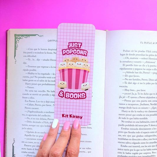 Marcapáginas Just popcorn and books