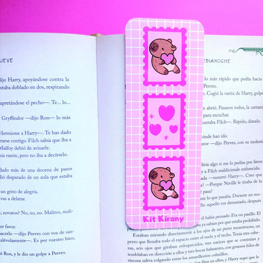 Marcapáginas Kawaii Capibara amoroso