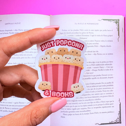 Sticker Just popcorn and books