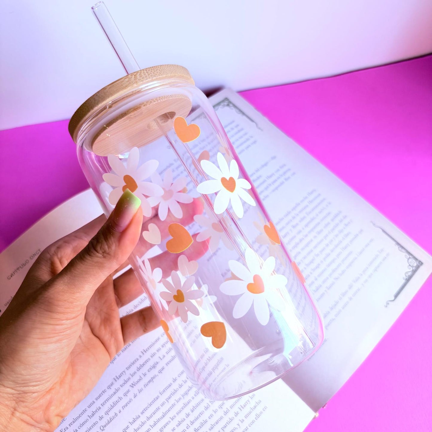 Vaso de cristal margaritas