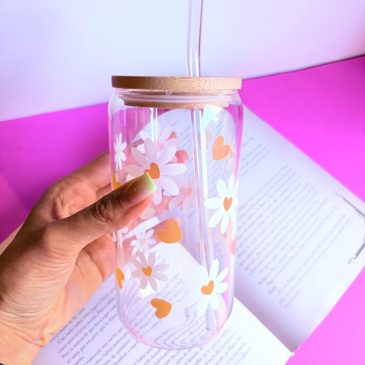 Vaso de cristal margaritas