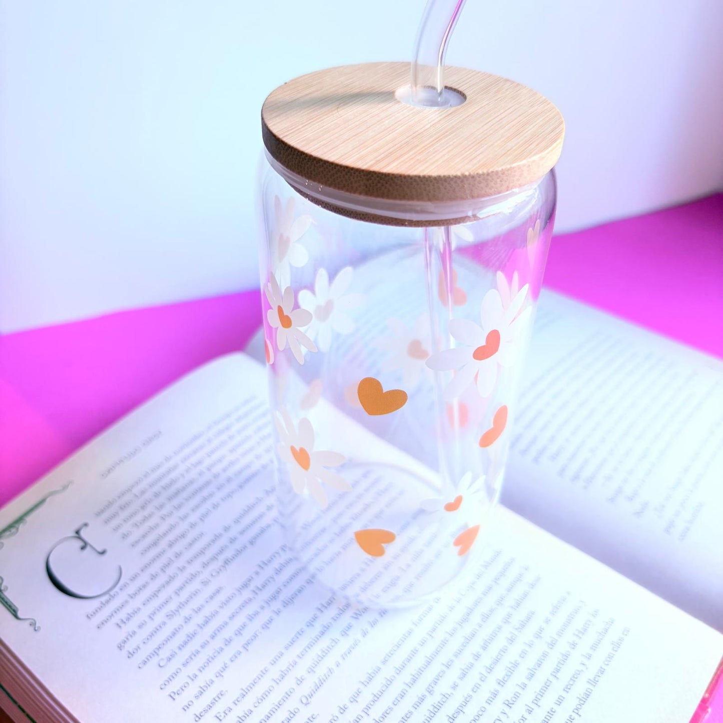 Vaso de cristal margaritas