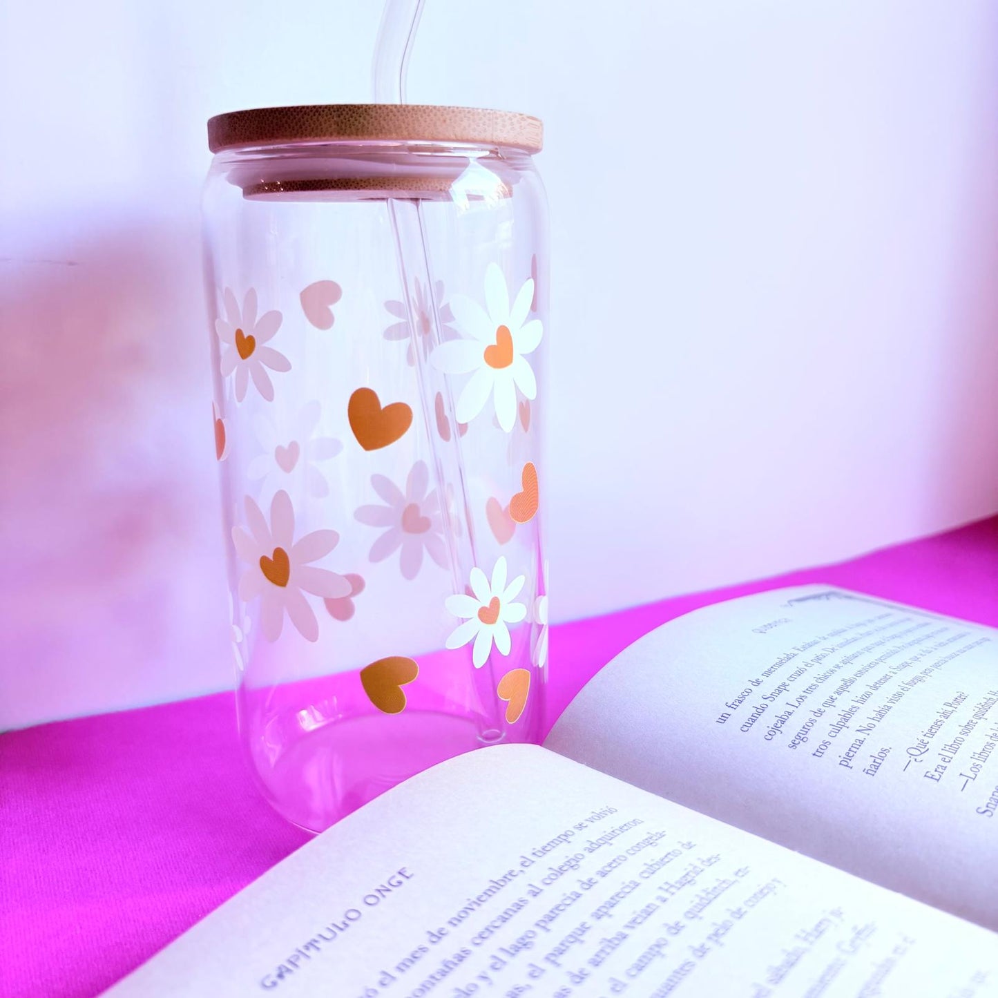 Vaso de cristal margaritas